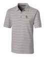 Baylor Bears Cutter & Buck Forge Epic Confidence Recycled Heathered Stripe Stretch Mens Polo Polished Medium Gray Mannequin