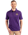 LSU Tigers Cutter & Buck Advantage Tri-Blend Space Dye Mens Polo Dark College Purple Front