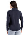 Denver Broncos Mono Cutter & Buck Prospect Recycled Featherlight Stretch Womens Quarter Zip Navy Blue Back