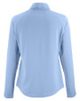 Carolina Panthers Historic Cutter & Buck Prospect Recycled Featherlight Stretch Womens Quarter Zip Atlas Light Blue Mannequin Back