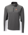 Auburn Tigers Cutter & Buck Traverse Colorblock Stretch Quarter Zip Mens Pullover Elemental Grey Mannequin