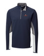 Illinois Fighting Illini Cutter & Buck Traverse Colorblock Stretch Quarter Zip Mens Pullover Liberty Navy Mannequin