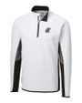 Kansas Jayhawks Cutter & Buck Traverse Colorblock Stretch Quarter Zip Mens Pullover White Mannequin