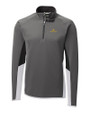 Notre Dame Fighting Irish Cutter & Buck Traverse Colorblock Stretch Quarter Zip Mens Pullover Elemental Grey Mannequin