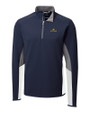 Notre Dame Fighting Irish Cutter & Buck Traverse Colorblock Stretch Quarter Zip Mens Pullover Liberty Navy Mannequin