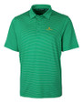 Notre Dame Fighting Irish Cutter & Buck Forge Pencil Stripe Stretch Mens Polo Kelly Green Mannequin