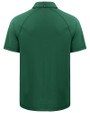 New York Jets Historic Cutter & Buck Prospect Recycled Featherlight Stretch Mens Sport Polo Hunter Green Mannequin Back