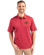 Iowa State Cyclones Cutter & Buck Forge Pencil Stripe Stretch Mens Polo Cardinal Red Front