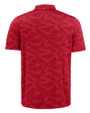 Jacksonville Jaguars Americana Cutter & Buck Coastline Recycled Double Peached Camo Print Mens Polo Cardinal Red Mannequin Back