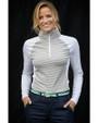 Cutter & Buck Forge Tonal Stripe Stretch Half Zip Womens Top White/Polished Lifestyle 2