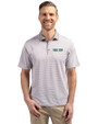Boston Red Sox City Connect- Cutter & Buck Virtue Recycled Micro Stripe Featherlight Pique Mens Big & Tall Polo Polished/White Front