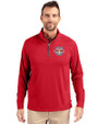 New York Red Bulls Cutter & Buck Adapt Recycled Soft Knit Stretch  Mens Quarter Zip Pullover  Red Front