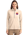 Colorado Rockies City Connect- Cutter & Buck Adapt Recycled Soft Knit Stretch Womens Half Zip Pullover Wheat Front