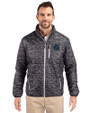 Miami Marlins City Connect- Cutter & Buck Rainier Recycled Insulated Printed Puffer Mens Full Zip Jacket Black Front