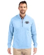 Washington Nationals City Connect- Cutter & Buck Adapt Recycled Soft Knit Stretch Mens Heathered Quarter Zip Pullover  Atlas Heather Front