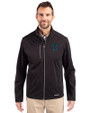 Miami Marlins City Connect- Cutter & Buck Evoke Epic Versatility Recycled Softshell Mens Full Zip Jacket Black Front
