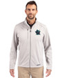 Miami Marlins City Connect- Cutter & Buck Evoke Epic Versatility Recycled Softshell Mens Full Zip Jacket CONCRETE Front