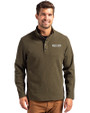 Boston Red Sox City Connect- Cutter & Buck Hunts Point Recycled Fleece Mens Hybrid Snap Placket Pullover Poplar Front