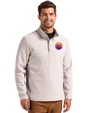 Colorado Rockies City Connect- Cutter & Buck Hunts Point Recycled Fleece Mens Hybrid Snap Placket Pullover Polished Medium Gray Front