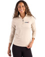 Houston Astros City Connect- Cutter & Buck Coastline Recycled Double Peached Womens Quarter Zip Pullover Wheat Front