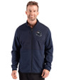 Denver Broncos NFL Helmet Cutter & Buck Hunts Point Recycled Fleece Mens Hybrid Full Zip Jacket
 Navy Blue Front