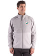 Miami Dolphins Cutter & Buck Hunts Point Recycled Fleece Mens Hybrid Full Zip Jacket
 Polished Medium Gray Front