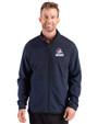 Cleveland Browns Americana Cutter & Buck Hunts Point Recycled Fleece Mens Hybrid Full Zip Jacket
 Navy Blue Front