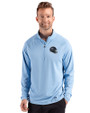 Tennessee Titans NFL Helmet Cutter & Buck Prospect Recycled Featherlight Stretch Mens Quarter Zip Atlas Light Blue Front
