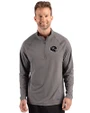 Houston Texans NFL Helmet Cutter & Buck Prospect Recycled Featherlight Stretch Mens Quarter Zip Elemental Grey Front