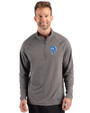 Los Angeles Rams Historic Cutter & Buck Prospect Recycled Featherlight Stretch Mens Quarter Zip Elemental Grey Front