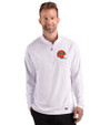 Cincinnati Bengals Historic Cutter & Buck Prospect Recycled Featherlight Stretch Mens Quarter Zip White Front