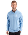 Green Bay Packers Monochromatic Cutter & Buck Prospect Recycled Featherlight Stretch Mens Quarter Zip Atlas Light Blue Front