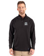 Green Bay Packers Monochromatic Cutter & Buck Prospect Recycled Featherlight Stretch Mens Quarter Zip Black Front
