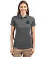 Miami Marlins City Connect- Cutter & Buck Advantage Epic Confidence Recycled Tri-Blend Pique Womens Polo Elemental Grey Front
