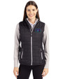 Arizona Diamondbacks City Connect- Cutter & Buck Rainier Recycled Insulated Puffer Womens Full Zip Vest Black Front