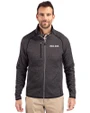 Boston Red Sox City Connect- Cutter & Buck Mainsail Sweater-Knit Mens Full Zip Jacket Charcoal Heather Front