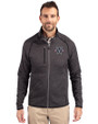 Washington Nationals City Connect- Cutter & Buck Mainsail Sweater-Knit Mens Full Zip Jacket Charcoal Heather Front