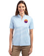 Colorado Rockies City Connect- Cutter & Buck Virtue Recycled Stripe Featherlight Pique Womens Half Zip Atlas Light Blue Front