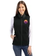 Colorado Rockies City Connect- Cutter & Buck Cascade Epic Comfort Recycled Sherpa Fleece Womens Full Zip Vest Black Front