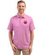 Colorado Rockies City Connect- Cutter & Buck Forge Recycled Double Stripe Four-Way Stretch Mens Polo Gelato/White Front