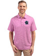 Miami Marlins City Connect- Cutter & Buck Forge Recycled Double Stripe Four-Way Stretch Mens Polo Gelato/White Front