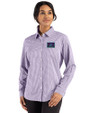 Arizona Diamondbacks City Connect- Cutter & Buck Skyline Recycled Gingham Womens Long Sleeve Spread Collar Dress Shirt College Purple/White Front
