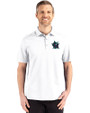 Miami Marlins City Connect- Cutter & Buck Advantage Refresh Epic Confidence Recycled Tri-Blend Pique Mens Big & Tall Polo White Front