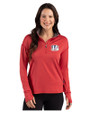 Cincinnati Bengals Americana Cutter & Buck Forge Recycled Four-Way Stretch Womens Quarter Zip Pullover Cardinal Red Heather Front