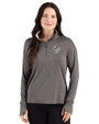 Houston Texans Monochromatic Cutter & Buck Forge Recycled Four-Way Stretch Womens Quarter Zip Pullover Dark Black Heather Front