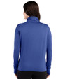 Seattle Seahawks Historic Cutter & Buck Forge Recycled Four-Way Stretch Womens Quarter Zip Pullover Tour Blue Heather Back