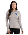 Los Angeles Rams Historic Cutter & Buck Forge Recycled Four-Way Stretch Womens Quarter Zip Pullover Polished Heather Front