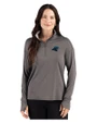 Carolina Panthers Cutter & Buck Forge Recycled Four-Way Stretch Womens Quarter Zip Pullover Dark Black Heather Front
