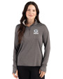 Green Bay Packers Monochromatic Cutter & Buck Forge Recycled Four-Way Stretch Womens Quarter Zip Pullover Dark Black Heather Front