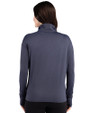 New York Jets Americana - Cutter & Buck Forge Recycled Four-Way Stretch Womens Quarter Zip Pullover Dark Navy Blue Heather Back